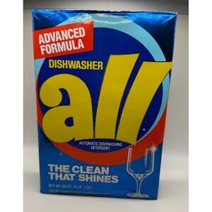 Vintage 1980's 65OZ!  ALL Dishwasher Detergent -‎ Sealed Box Advanced Formula